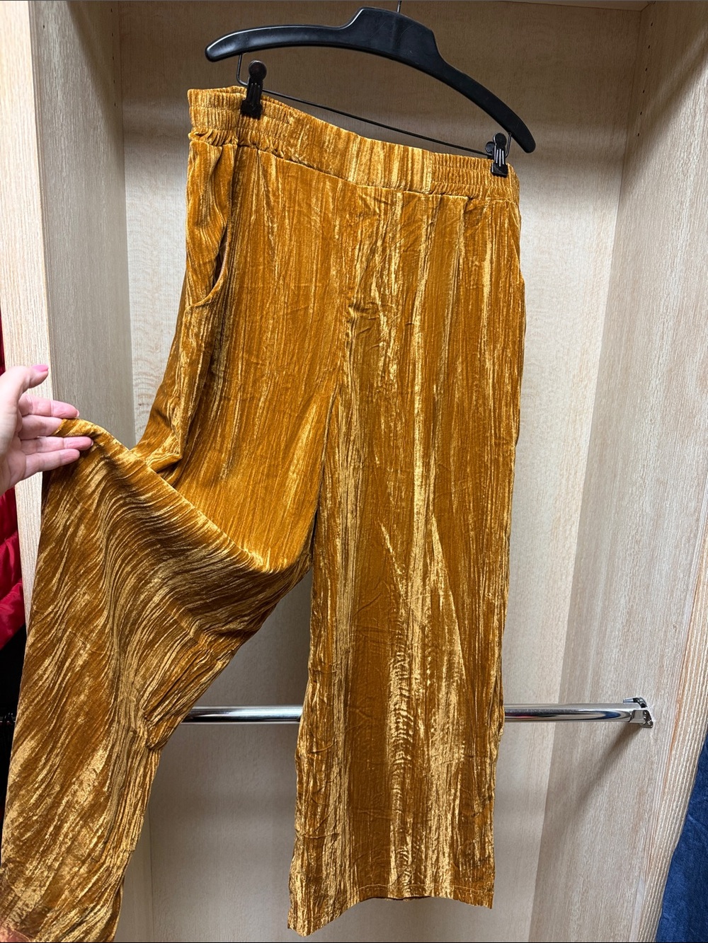 ASOS Curve Mustard Wide-Leg Velvet Pants